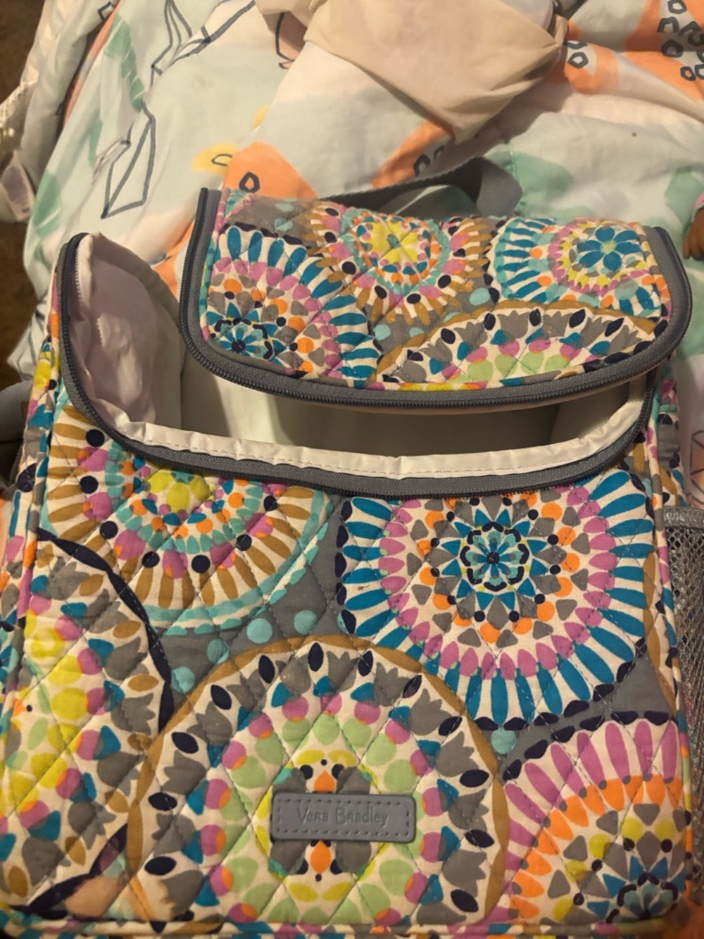 Vera Bradley Quilted Lunch Box in Multicolor Mosaic